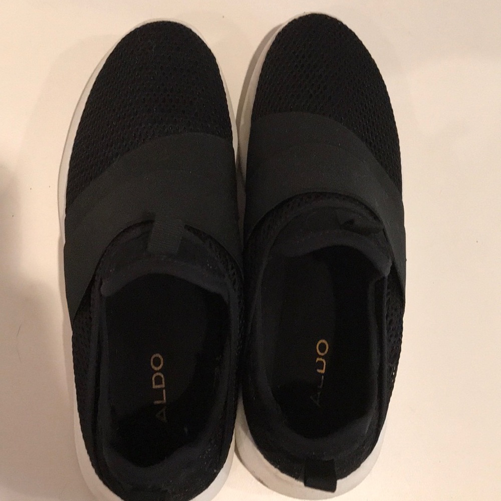 Aldo slip on black sneakers